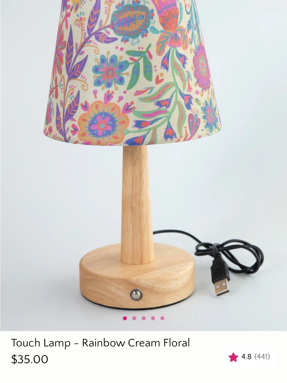 NATURAL LIFE Floral Cat Lantern Lamp - Pink, Yellow, Blue - Picture 2 of 10